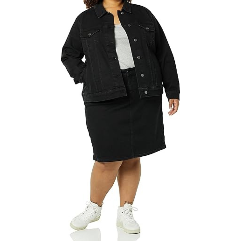 Women Classic Front Button with Pockets Denim Jacket