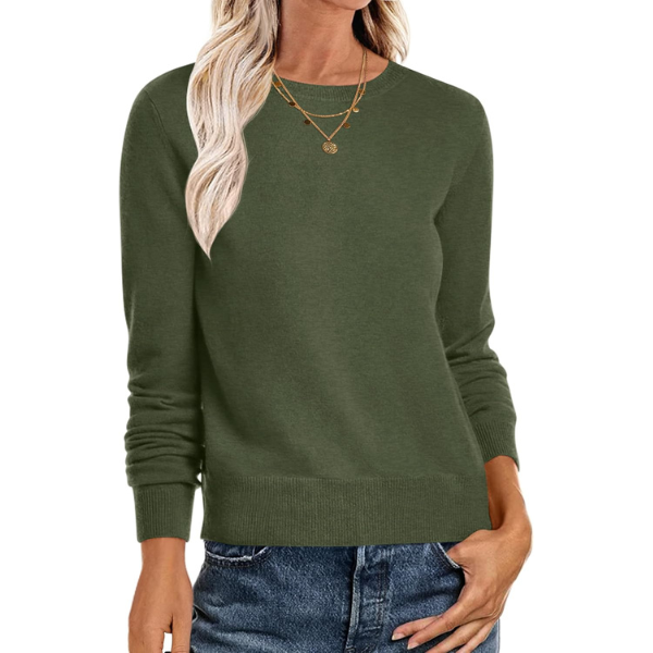 Women Long Sleeve Lightweight Crewneck Soft Basic Knit Loose Fit Pullover Top 2025 Fall Trendy Outfits