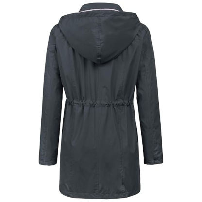 Waterproof Long Hooded Trench Coat Lined Windbreaker Travel Jacket
