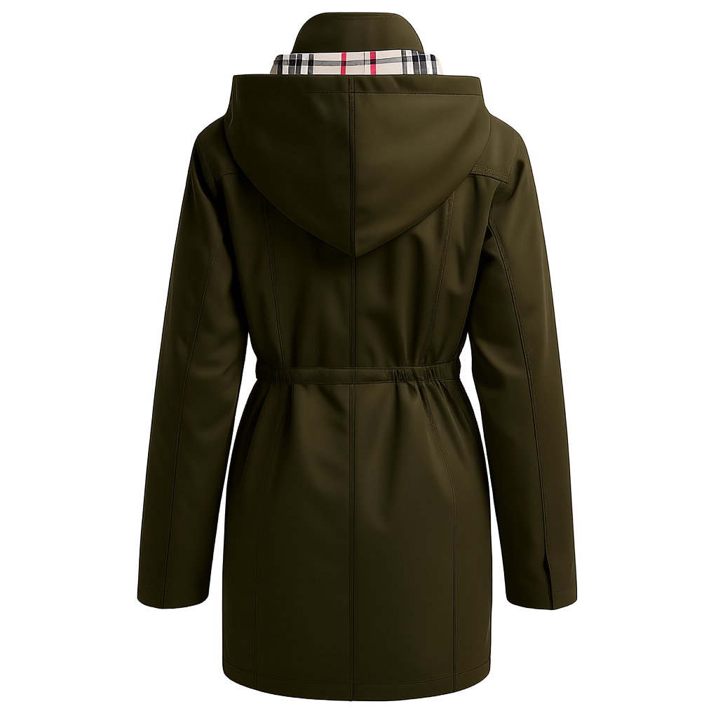 Women Long Hooded Rain Jacket