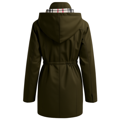 Women Long Hooded Rain Jacket