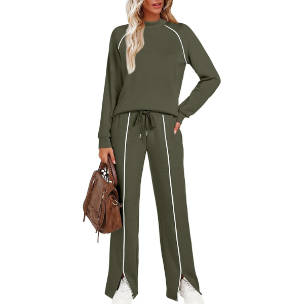 Lounge Sets for Women 2 Piece Fall Outfits 2025 Wide Leg Pant Matching Sets Womens Clothing