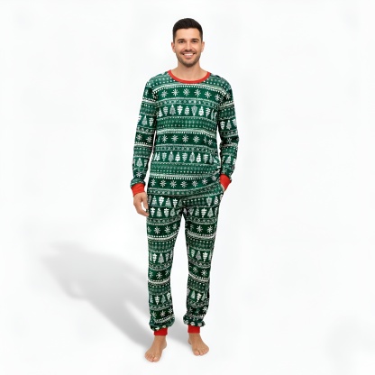 Evergreen Fair Design Matching Family Christmas Pajamas