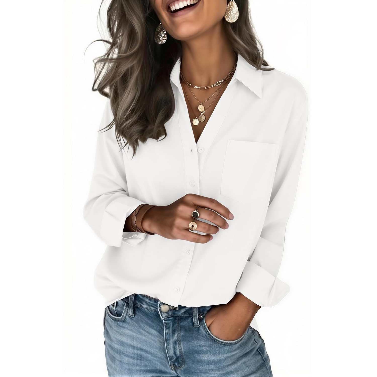Casual Button Down Top For Everyday Outfits For Women