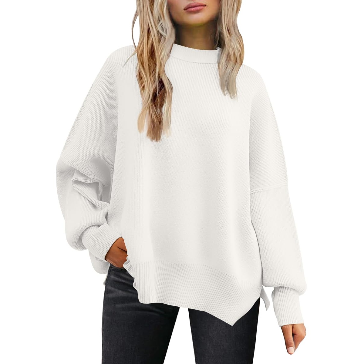 Oversized Knit Fashion Batwing Pullover Sweaters For Women