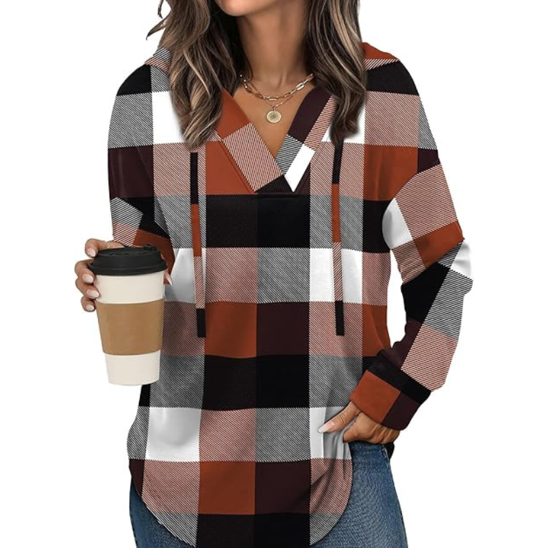 Hoodies For Women Trendy Fall Fashion V Neck Oversized Sweatshirt