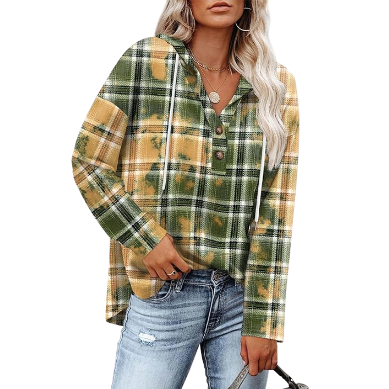 Womens Tops V Neck Button Sweatshirt For Women Pullover Long Sleeve