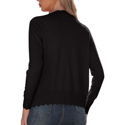 Womens Long Sleeve V Neck Button Down Cardigan Knit Shrugs Sweater