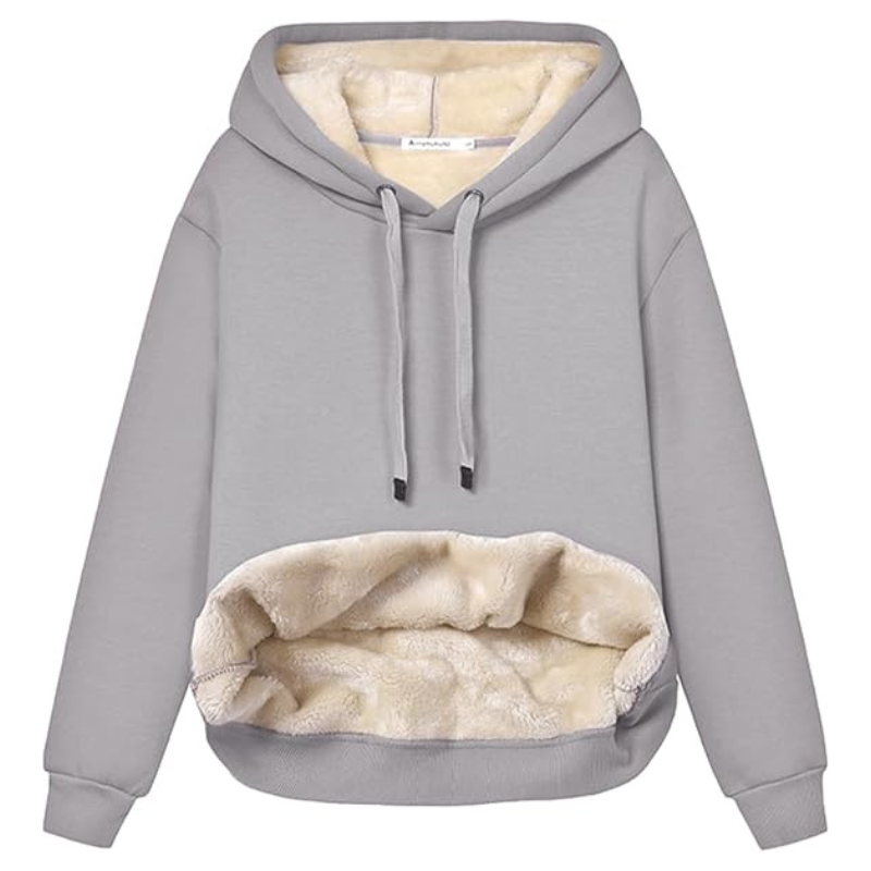 Haellun Womens Casual Winter Warm Fleece Sherpa Lined Pullover Hooded Sweatshirt