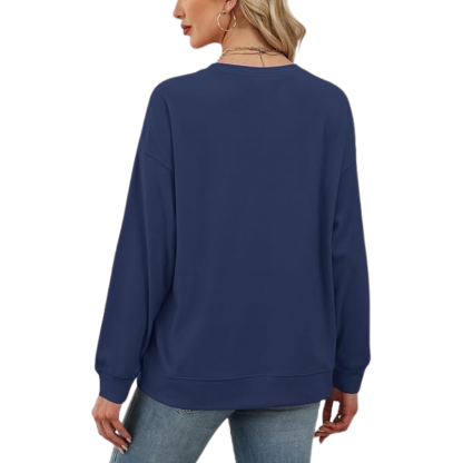 Womens Crew Neck Sweatshirt Loose Pullover Long Sleeve Shirts