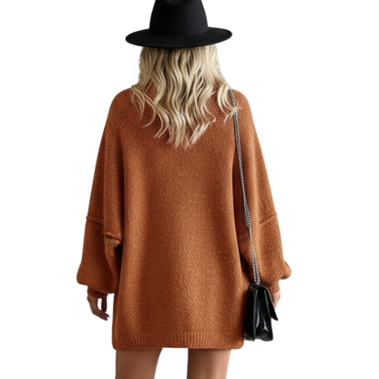 Oversized Open Front Lantern Sleeve Cardigan