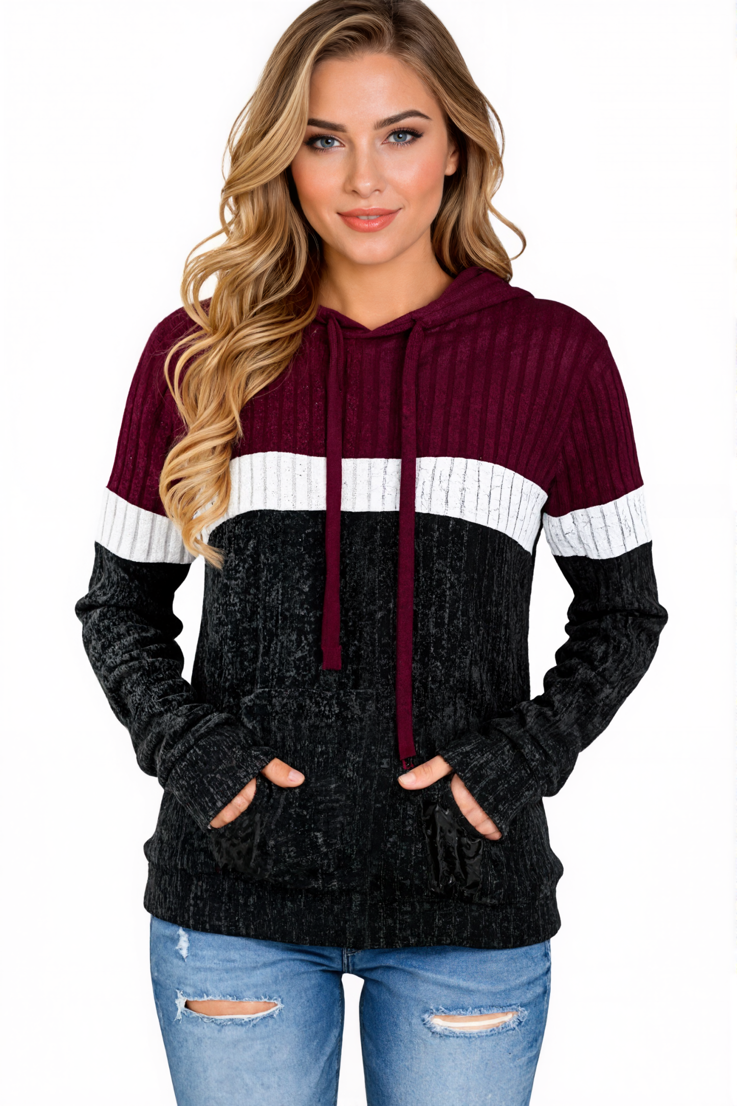 Casual Long Sleeve Pullover Hooded Sweater With Pocket