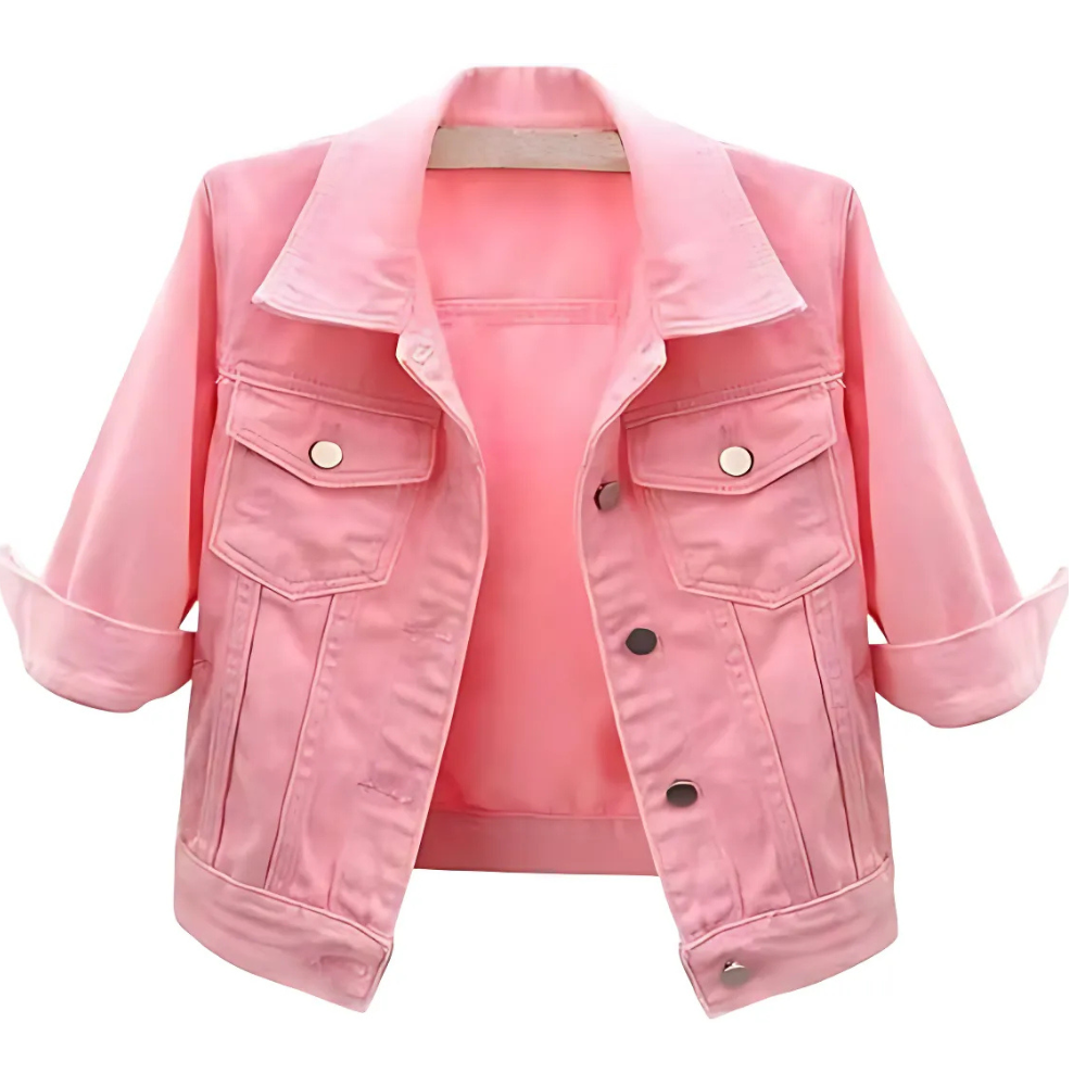 Women Cropped Full Sleeve Denim Jacket