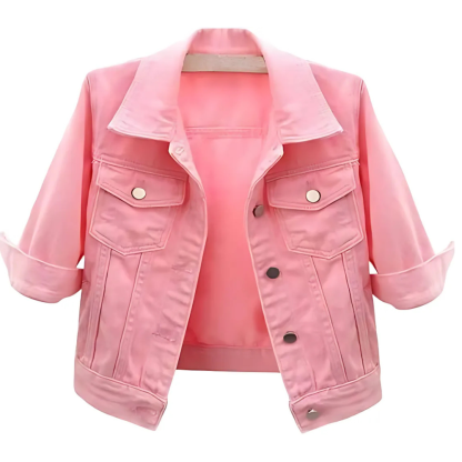 Women Cropped Full Sleeve Denim Jacket