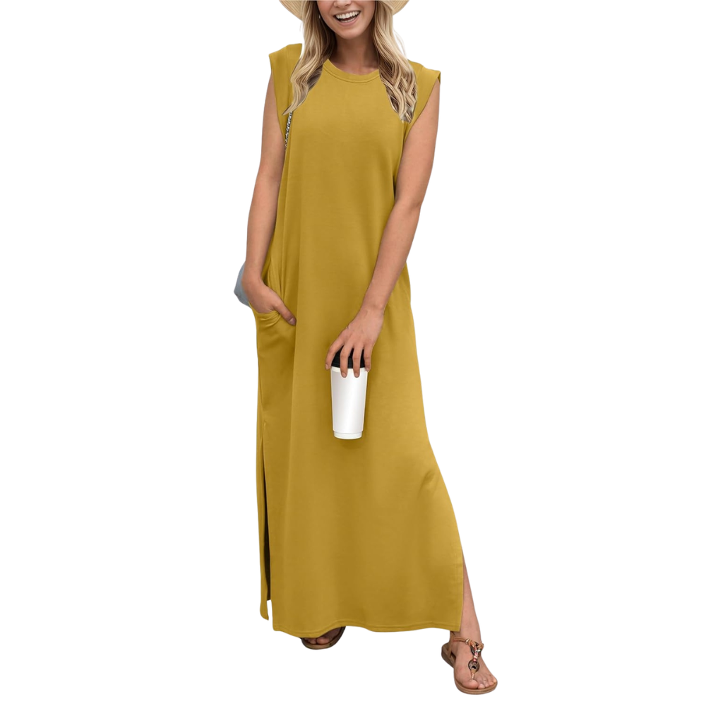 Casual Vacation Maxi Dress With Pockets For Women