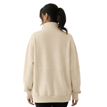 Quarter Zip Oversized Fleece Sweatshirt Cozy Pullover Hoodie