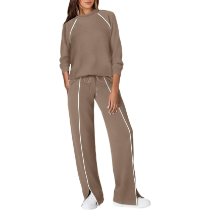 Lounge Sets for Women 2 Piece Fall Outfits 2025 Wide Leg Pant Matching Sets Womens Clothing