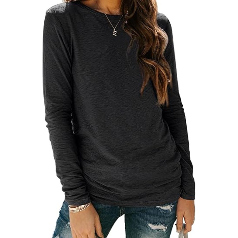 Women’s Plus Size Long Sleeve Crewneck Casual Basic Fall Spring Top