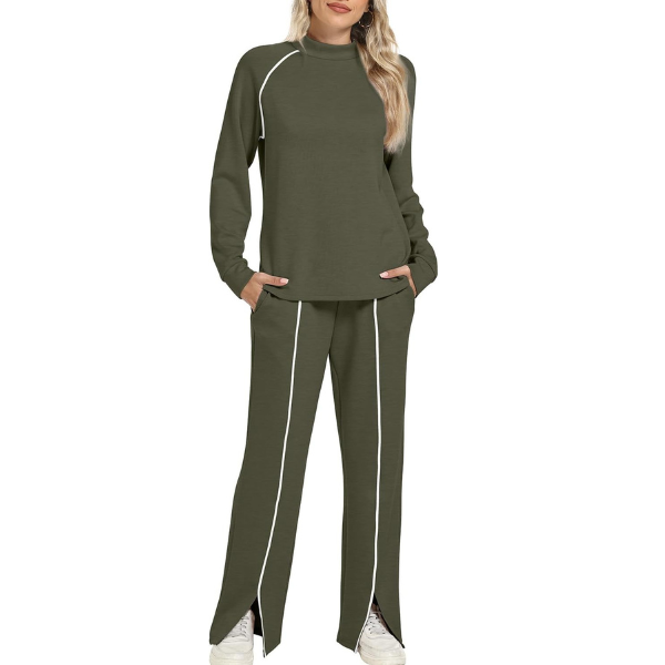 Lounge Sets for Women 2 Piece Fall Outfits 2025 Wide Leg Pant Matching Sets Womens Clothing