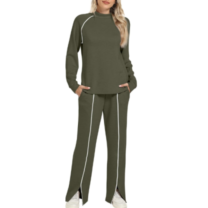 Lounge Sets for Women 2 Piece Fall Outfits 2025 Wide Leg Pant Matching Sets Womens Clothing