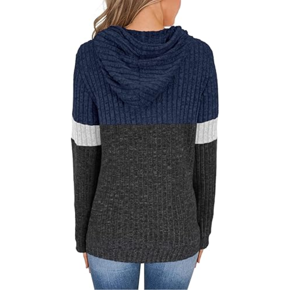 Women’s Color Block Knit Hoodie