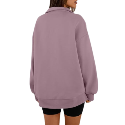 Women's Oversized Half Zip Fleece Sweatshirts