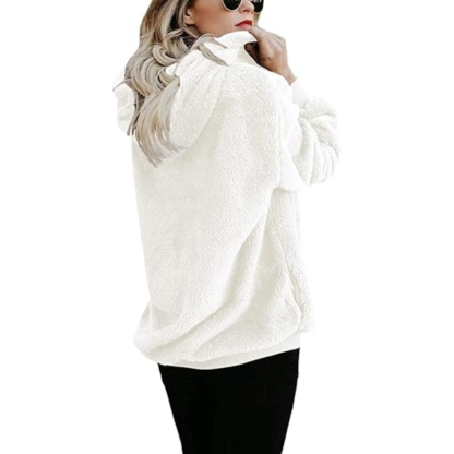 Womens Oversized Sherpa Pullover Hoodie