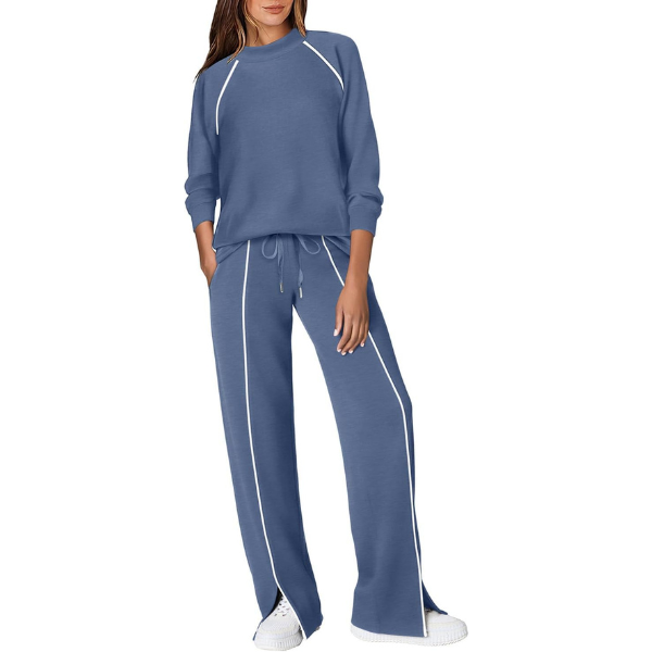 Lounge Sets for Women 2 Piece Fall Outfits 2025 Wide Leg Pant Matching Sets Womens Clothing