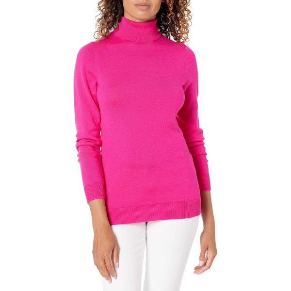 Womens Classic-Fit Lightweight Long-Sleeve Turtleneck Sweater