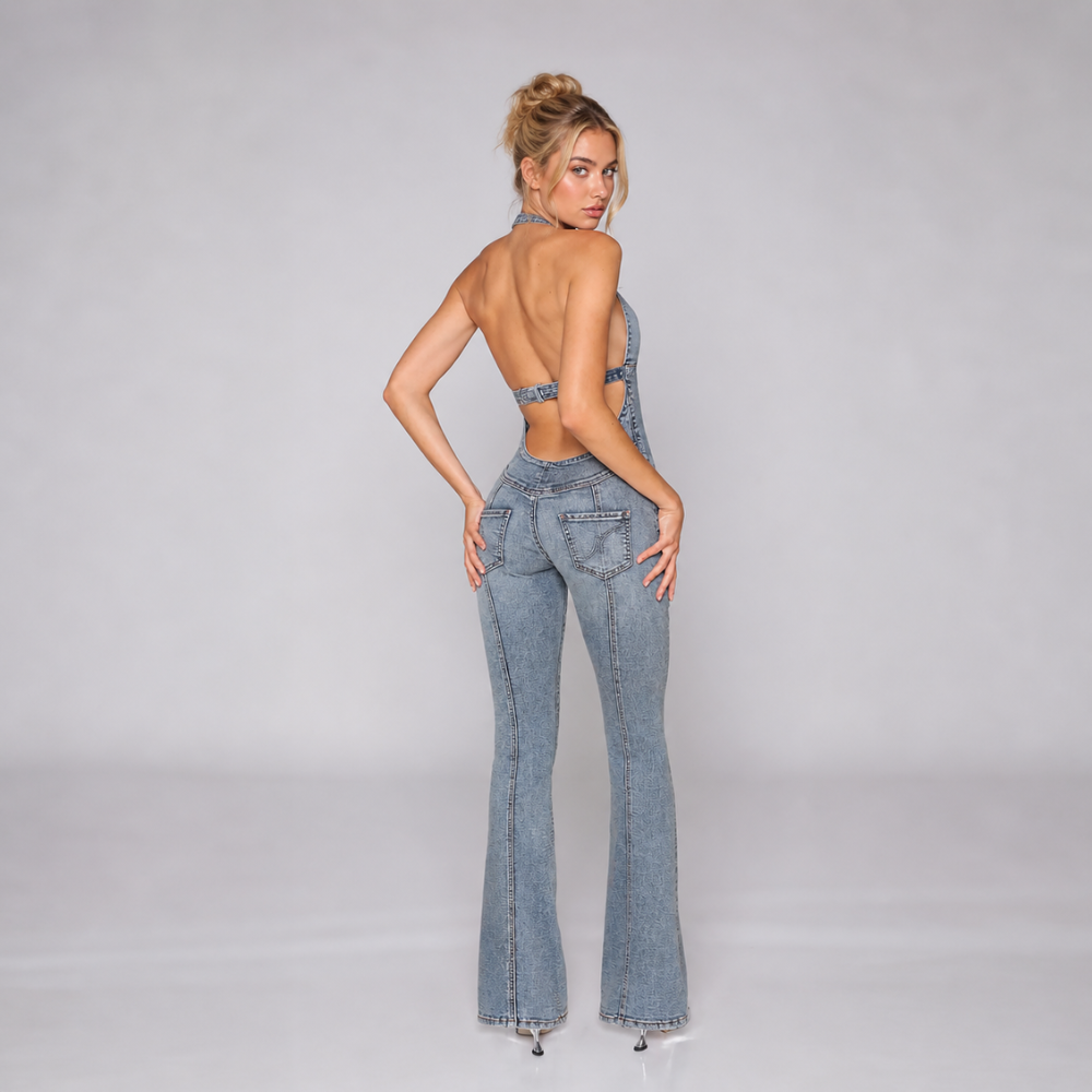 Model Off Duty Jeans Jumpsuit