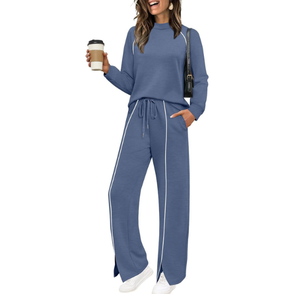 Lounge Sets for Women 2 Piece Fall Outfits 2025 Wide Leg Pant Matching Sets Womens Clothing