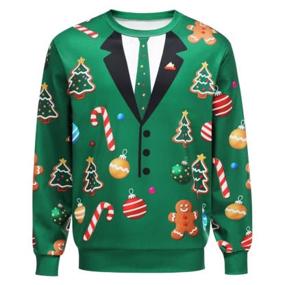 Funny 3D Print Christmas Ugly Sweater For Men And Women