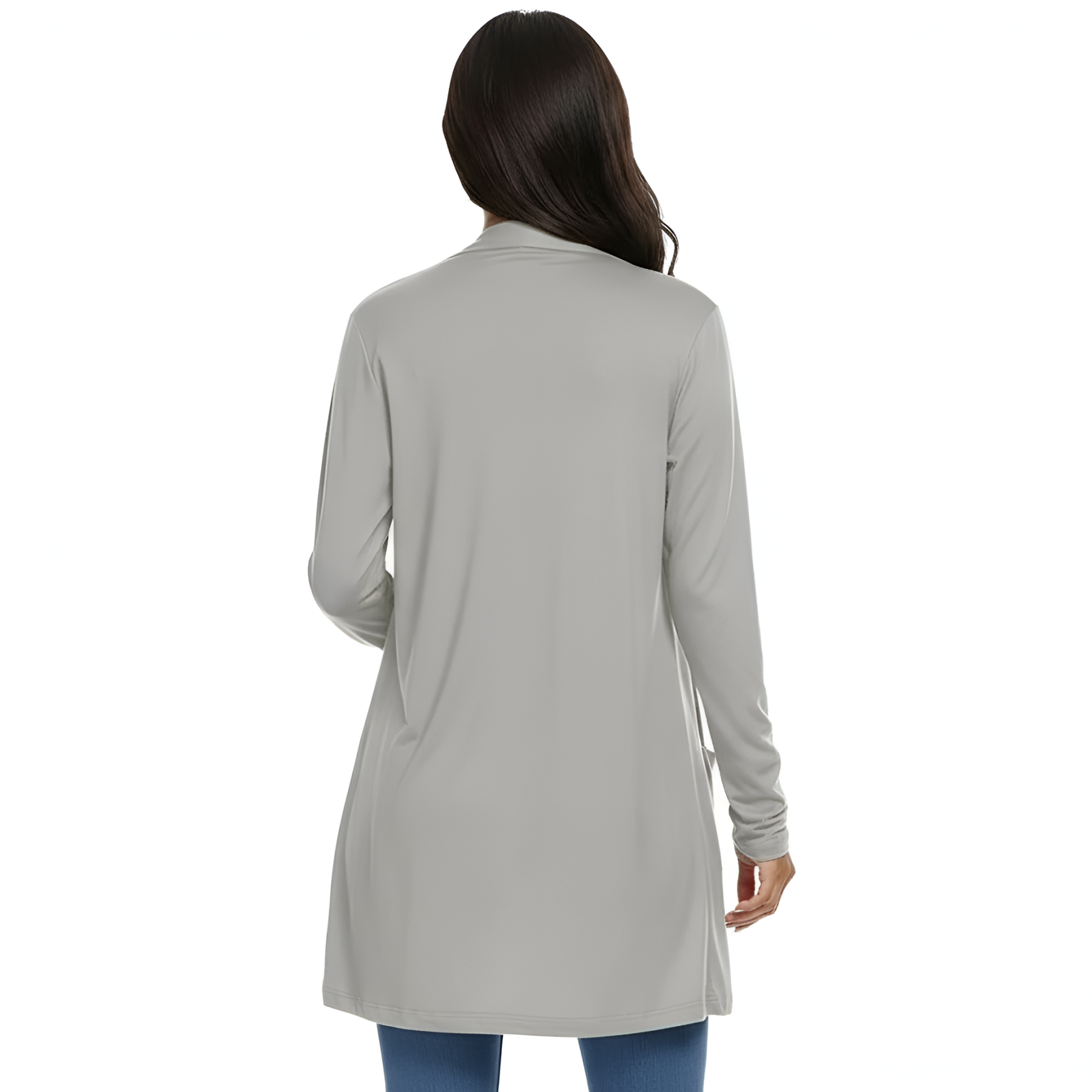 Lightweight Casual Open Front Long Cardigan With Pockets