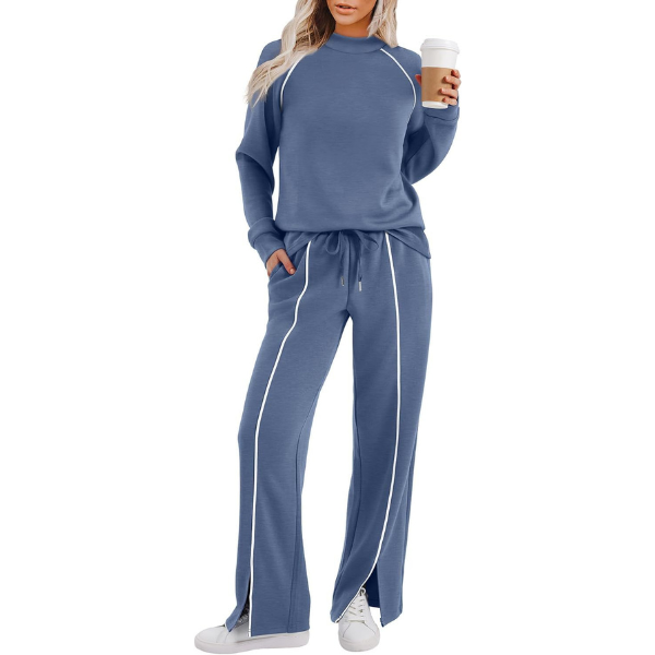 Lounge Sets for Women 2 Piece Fall Outfits 2025 Wide Leg Pant Matching Sets Womens Clothing