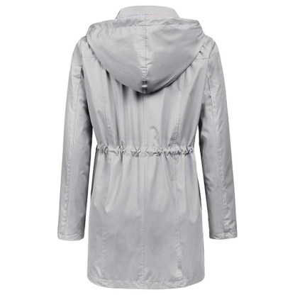 Waterproof Long Hooded Trench Coat Lined Windbreaker Travel Jacket