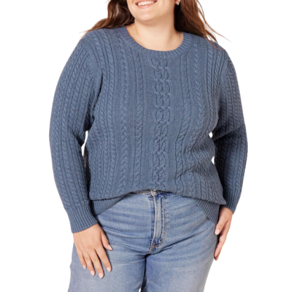 womens Fisherman Cable Crewneck Sweater