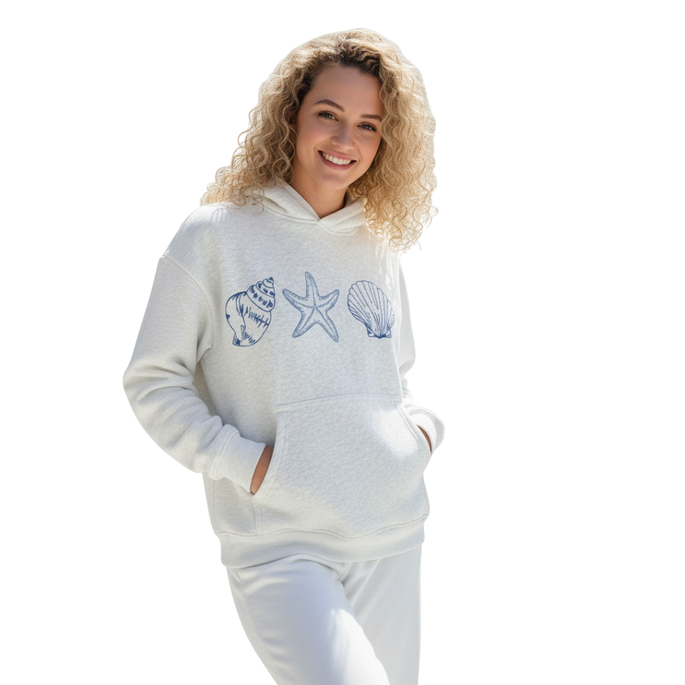 Coastal Themed Printed Hoodie