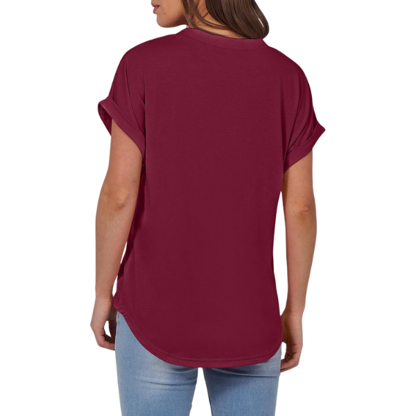 Womens Short Sleeve Henley Tops V Neck Dressy Casual Blouses Summer Trendy Tee Shirts 2026 Vacation Fashion Clothes