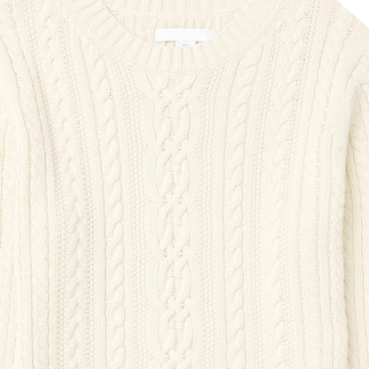 womens Fisherman Cable Crewneck Sweater