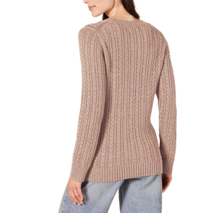 womens Fisherman Cable Crewneck Sweater