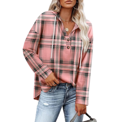 Womens Tops V Neck Button Sweatshirt For Women Pullover Long Sleeve