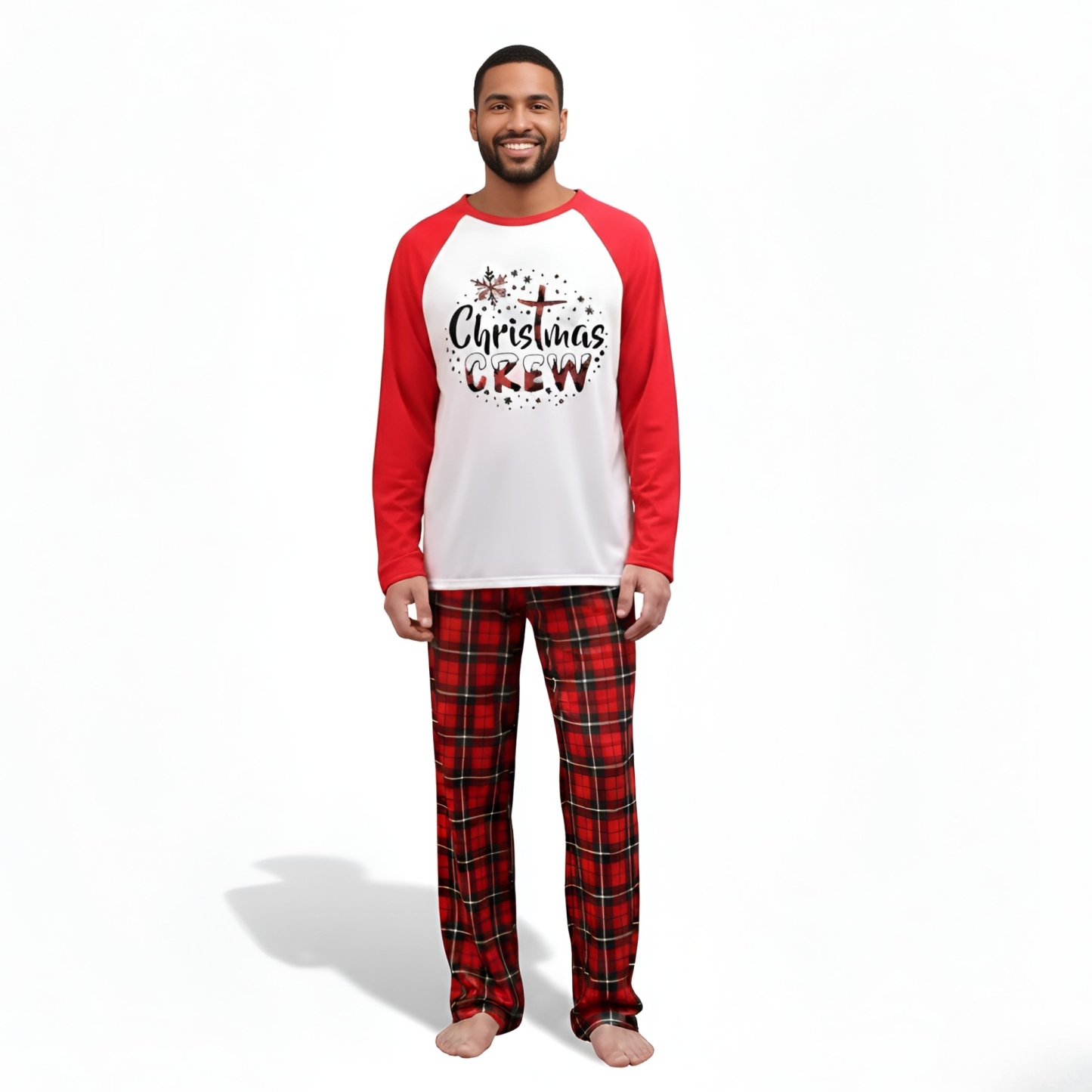 Red Plaid Christmas Crew Family Matching Pajama Set