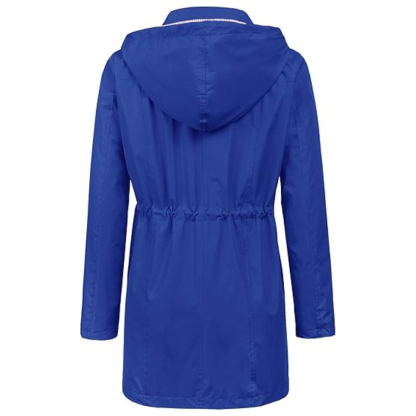 Waterproof Long Hooded Trench Coat Lined Windbreaker Travel Jacket