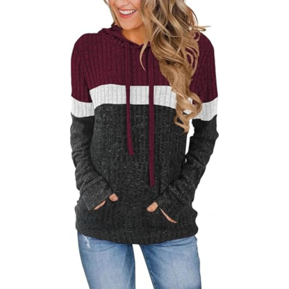 Women’s Color Block Knit Hoodie