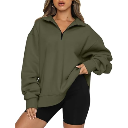 Women's Oversized Half Zip Fleece Sweatshirts