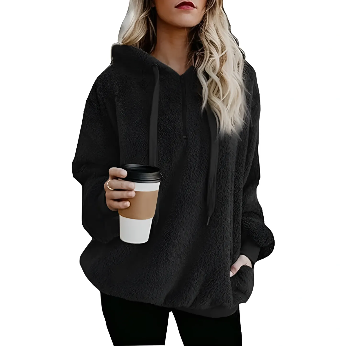 Oversized Long Sleeve Pullover Hoodies With Pocket For Women