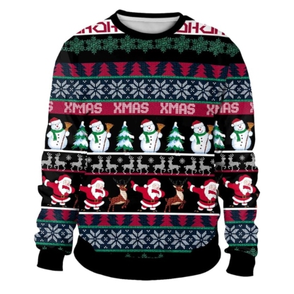 Funny 3D Print Christmas Ugly Sweater For Men And Women