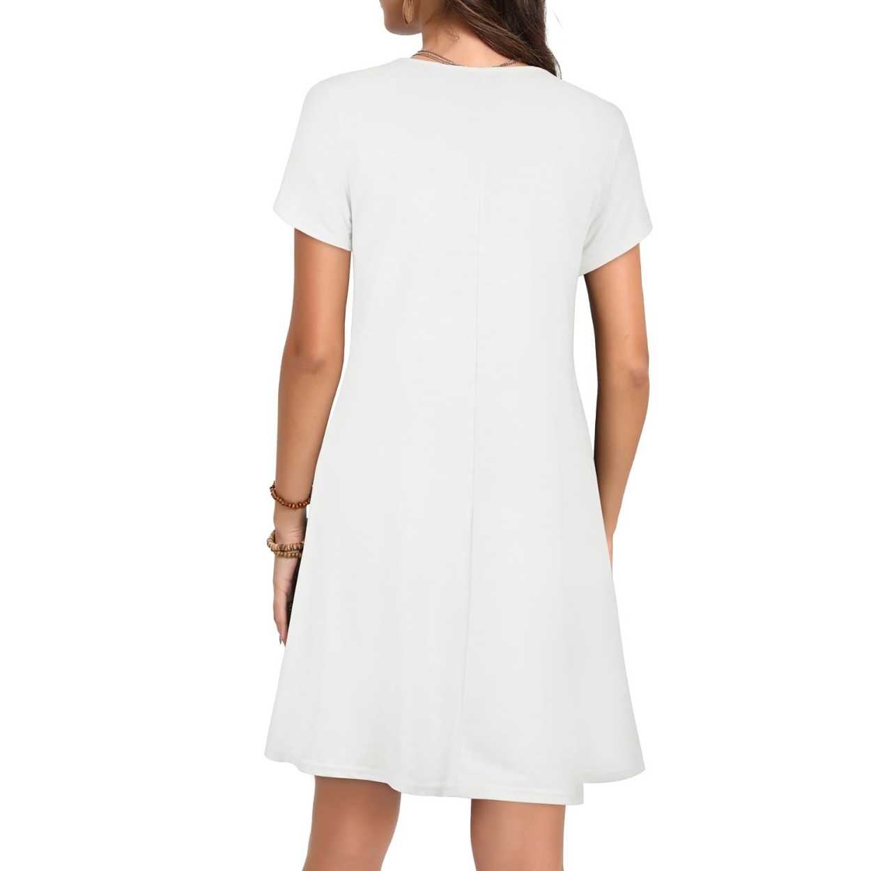 Casual Short Sleeve Sundress With Pockets For Women