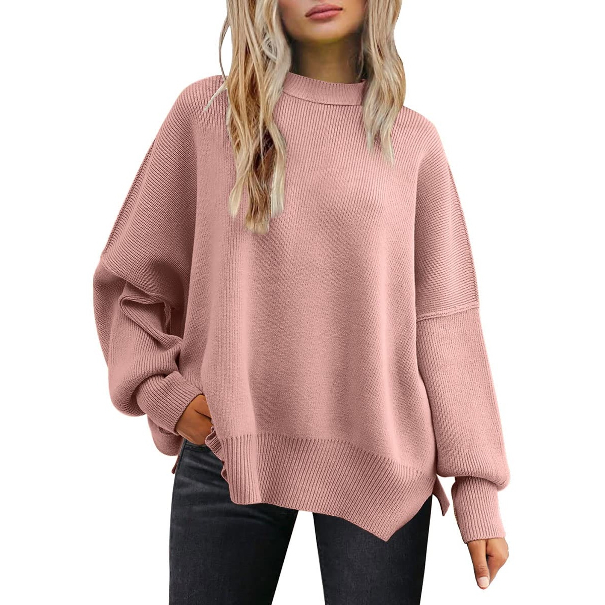 Oversized Knit Fashion Batwing Pullover Sweaters For Women