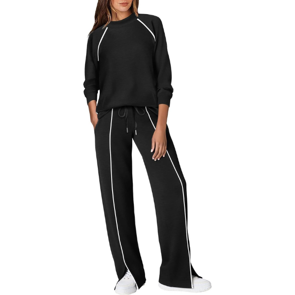 Lounge Sets for Women 2 Piece Fall Outfits 2025 Wide Leg Pant Matching Sets Womens Clothing